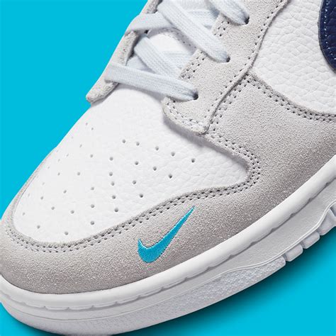 nike dunk low mini swoosh grey/blue|dunk low mini swoosh.